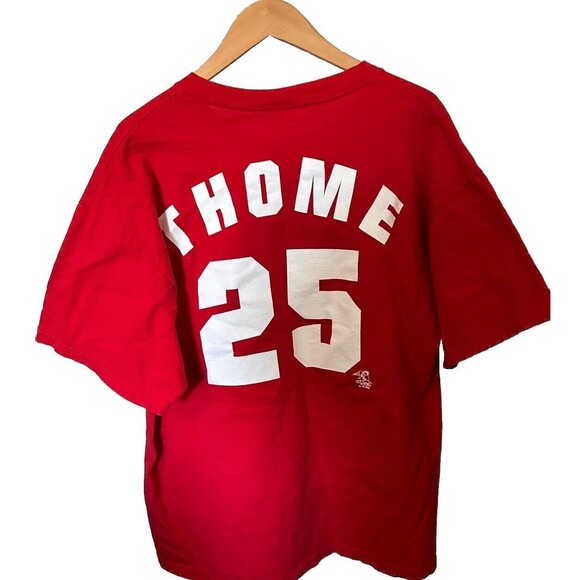 Philadelphia Phillies Hall Of Famer Jim Thome Vintage Men's Large Red T-Shirt - Picture 2 of 8
